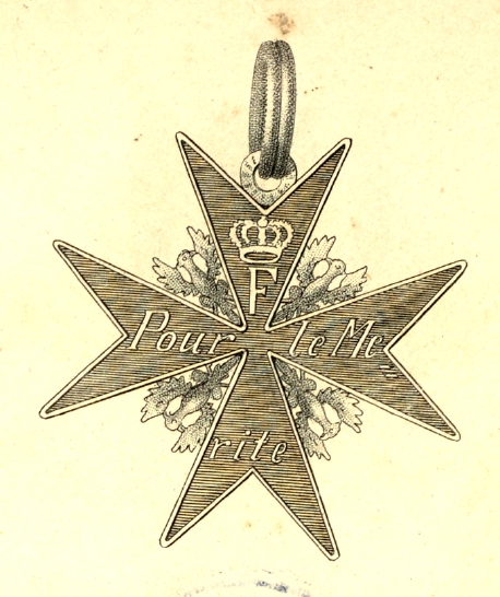 Reproduktion aus der Preuischen Ordensliste 1817, frher, runder Doppelring, hier eines Ordens pour le mrite