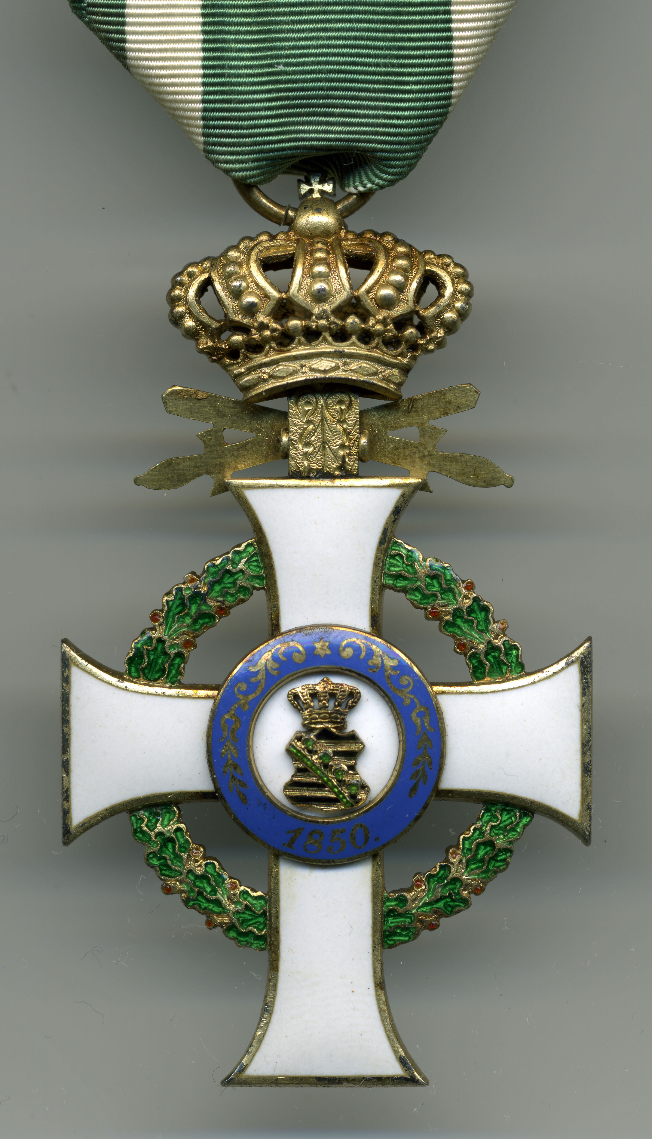 Knight Cross with Crown and Swords on Ring